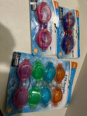 Assorted Kids Swim Goggles - Pink, Purple, Green, Blue, Orange